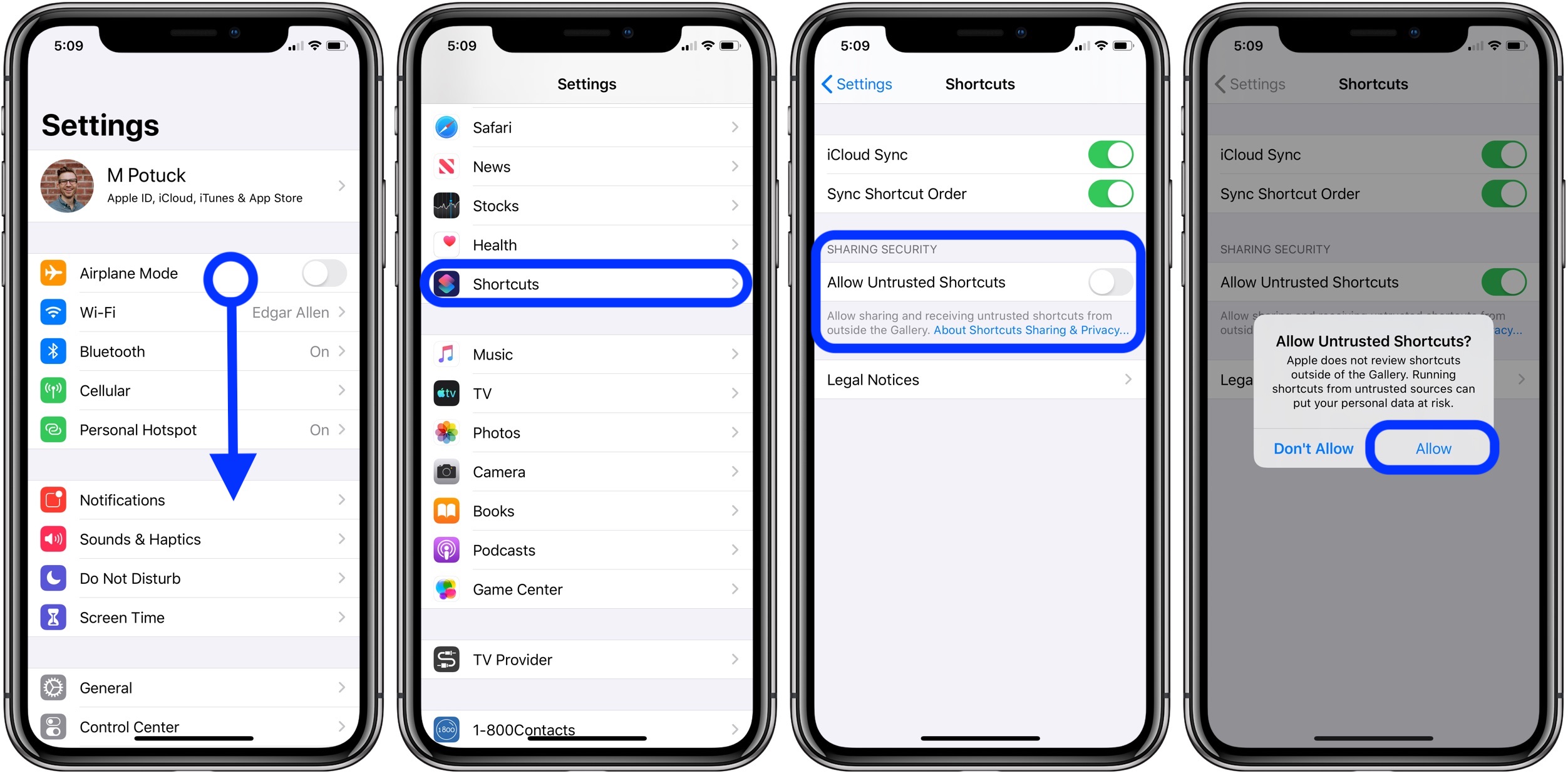 å¦ä½åè®¸ä¸åä¿¡ä»»çå¿«æ·æ¹å¼iOS 13