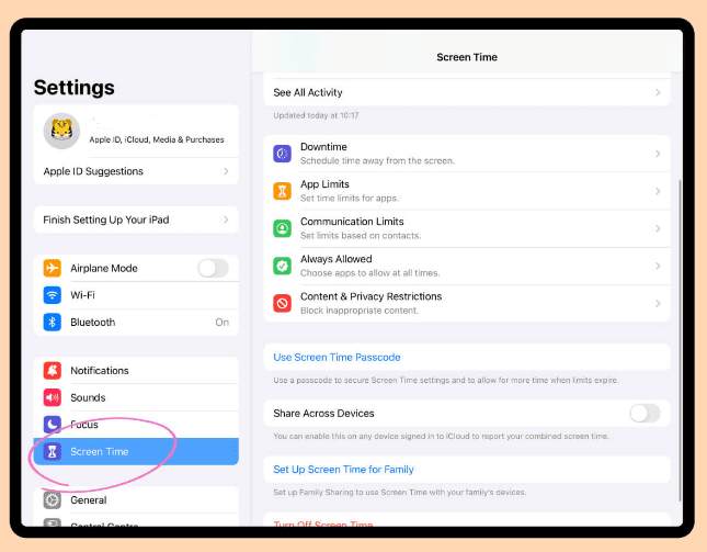 如何限制iPad上的屏幕使用时间