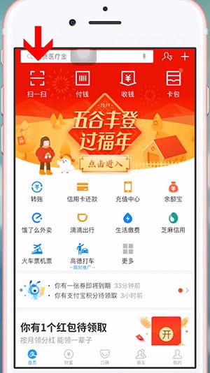 在支付宝里扫康的简单操作截图