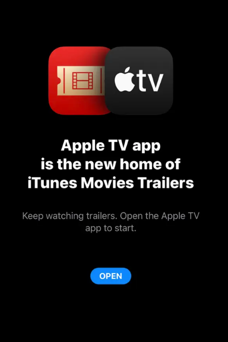 苹果官方将 iTunes Movie Trailers 应用搬家至 Apple TV