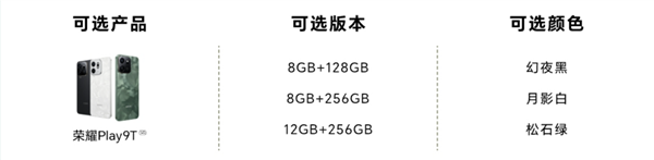 荣耀Play9T开启意向预订！主打长续航超抗摔 最高12GB+256GB