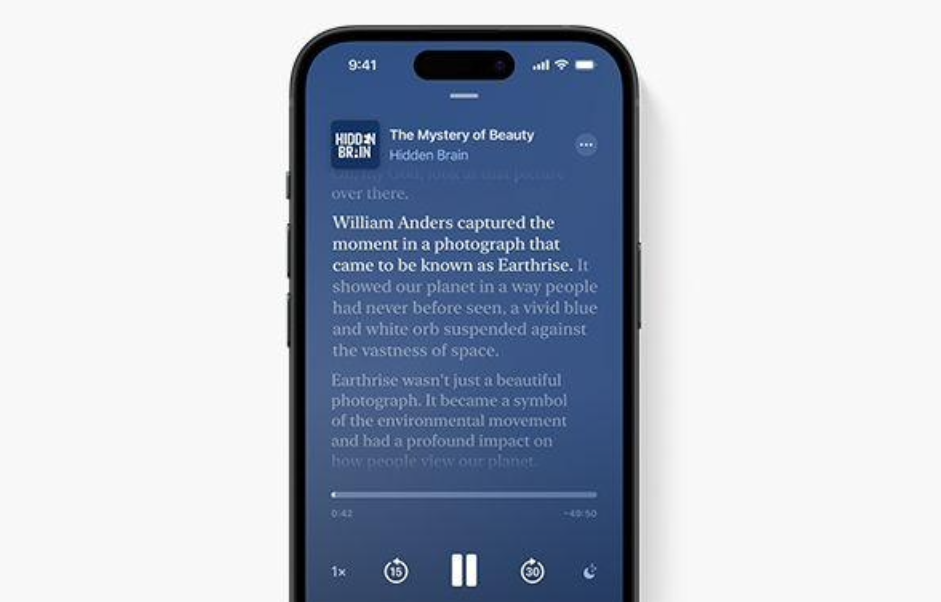 苹果 iOS 17.4 将升级播客应用：转录节目自动生成文字稿