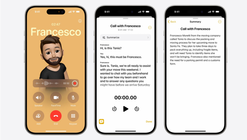 iOS 18自带通话录音，还能转录文字摘要