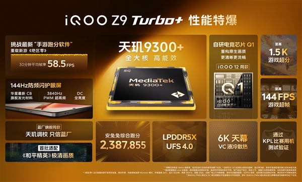 同档性能无敌！iQOO Z9 Turbo+发布：安卓跑分之王 2199元起