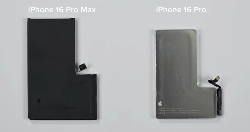 苹果 iPhone 16 Pro / Max 拆解：电池用传统粘合剂、Max 款未包裹金属